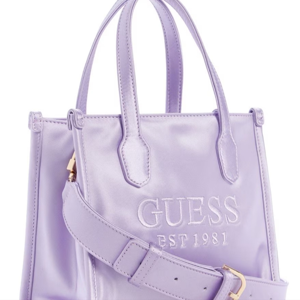 Guess Silvana 2 Compartment Mini Tote Bag Violet - Picture 13 of 13